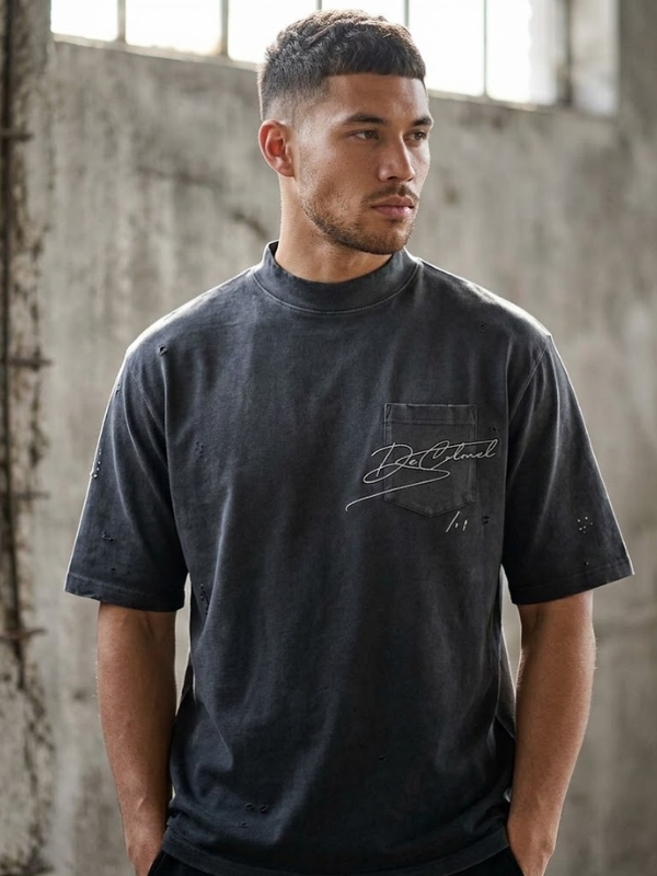 DC Black Washed Oversized T-Shirt – Premium Minimal Streetwear