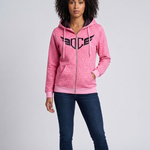 DC Pink Leopard Zip Hoodie – Premium Streetwear Edition