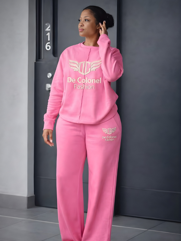 DC Pink Premium Tracksuit Set – Women Casual Streetwear