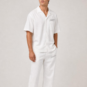 DC White Resort Co-Ord Set – Men’s Relaxed Shirt & Pants