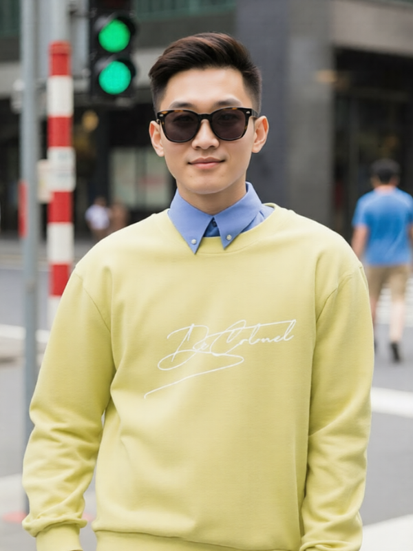 DC Light Yellow Sweatshirt – Minimal Premium Streetwear